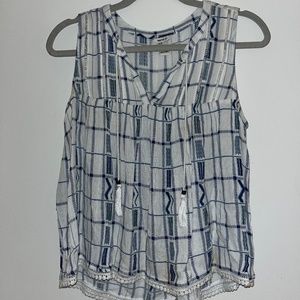Forever 21 Blue and White checkered Top